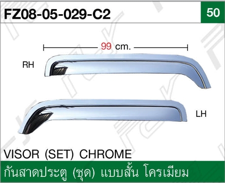 กันสาดประตู (ชุด) แบบสั้น โครเมียม