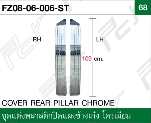 ชุดแต่งพลาสติกปิดแผงข้างเก๋ง (คู่) โครเมียม
