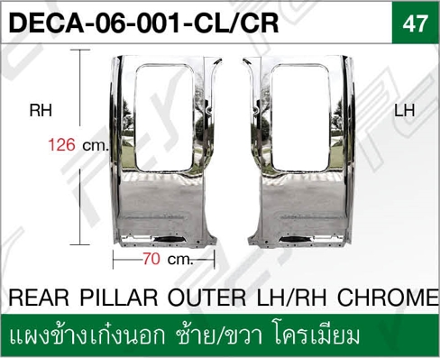 แผงข้างเก๋งนอก ซ้าย/ขวา โครเมียม