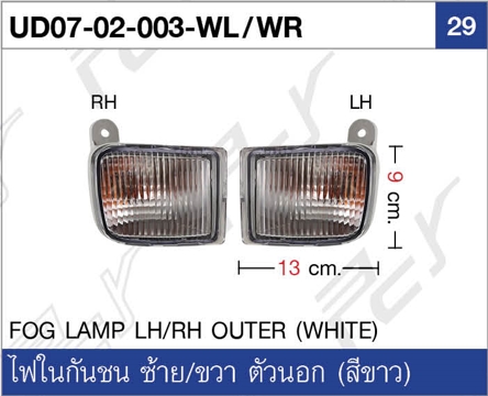 ไฟในกันชน ซ้าย-ขวา ตัวนอก (สีขาว)