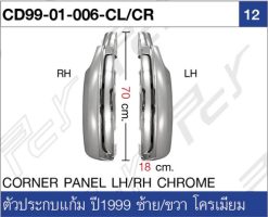 แก้มไฟหรี่หน้า พร้อมตัวประกบแก้ม ปี 1999 ซ้าย-ขวา โครเมียม