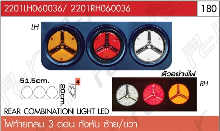 ไฟท้ายกลม 3 ตอน ซ้าย/ขวา กังหัน