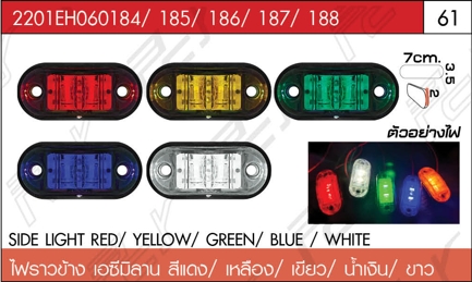 ไฟราวข้าง เอซีมิลาน สีแดง/เหลือง/เขียว/น้ำเงิน/ขาว
