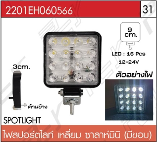ไฟสปอร์ตไลท์ เหลี่ยม ซาลาห์มินิ (มีขอบ)