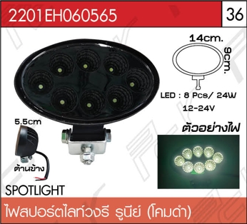 ไฟสปอร์ตไลท์ วงรี รูนีย์ โคมดำ