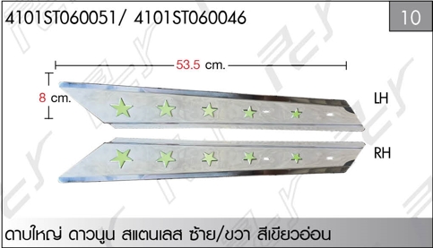 ดาบใหญ่-ดาวนูน สแตนเลส ซ้าย-ขวา สีเขียวอ่อน (Copy)